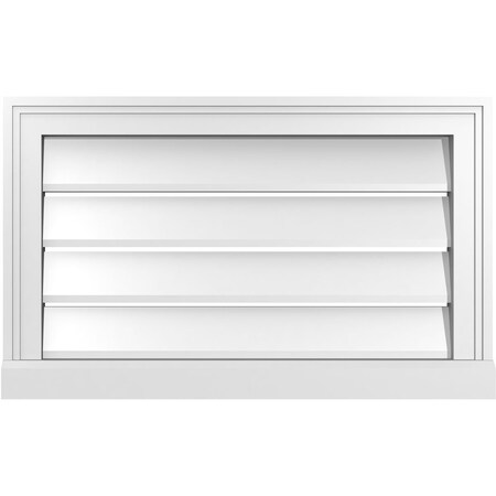 Ekena Millwork Vertical Surface Mount PVC Gable Vent: Functional, w/ 2"W x 2"P Brickmould Sill Frame, 26"W x 16"H GVPVE26X1603SF